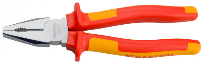 Плоскогубцы "ELECTRO-KRAFT", Cr-Mo сталь, двухкомпонентная маслобензостойкая рукоятка, хромированное покрытие, 200мм, KRAFTOOL 2202-1-20,  ( 2202-1-20_z01 )