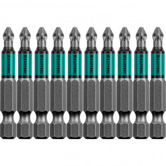Optimum Line Биты, PZ2, 50 мм, тип хвостовика E 1/4", 10 шт в блистере, KRAFTOOL,  ( 26124-2-50-10 )