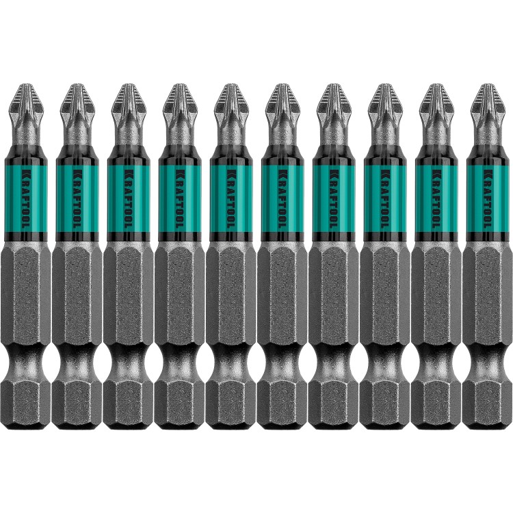 Optimum Line Биты, PZ2, 50 мм, тип хвостовика E 1/4", 10 шт в блистере, KRAFTOOL,  ( 26124-2-50-10 )