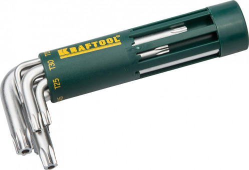 Набор KRAFTOOL: Ключи имбусовые короткие, Cr-Mo сталь, держатель-рукоятка, TORX Hole, T10-T50, 8 пред,  ( 27433-1_z01 ) Набор KRAFTOOL: Ключи имбусовые короткие, Cr-Mo сталь, держатель-рукоятка, TORX Hole, T10-T50, 8 пред,  ( 27433-1_z01 )