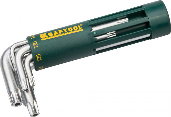 Набор KRAFTOOL: Ключи имбусовые короткие, Cr-Mo сталь, держатель-рукоятка, TORX Hole, T10-T50, 8 пред, ( 27433-1_z01 ) Набор KRAFTOOL: Ключи имбусовые короткие, Cr-Mo сталь, держатель-рукоятка, TORX Hole, T10-T50, 8 пред, ( 27433-1_z01 )