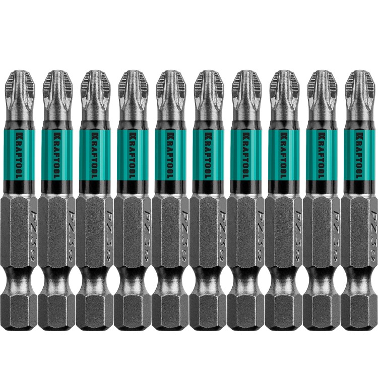 Optimum Line Биты, PZ3, 50 мм, тип хвостовика E 1/4", 10 шт в блистере, KRAFTOOL,  ( 26124-3-50-10 )