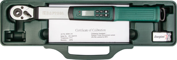 Электронный динамометрический ключ "DIGITAL" 3/8", 10 - 135 Нм, KRAFTOOL 64043-135,  ( 64043-135 )