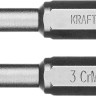 Биты "X-DRIVE" торсионные кованые, обточенные, KRAFTOOL 26127-3-50-2, Cr-Mo сталь, тип хвостовика E 1/4", HEX3, 50мм, 2шт,  ( 26127-3-50-2 )