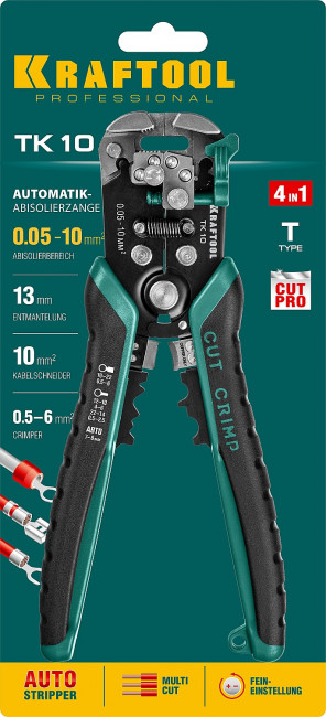 TK-10 стриппер автоматический многофункциональный, 0.05 - 10 мм2, KRAFTOOL ( 22639 )