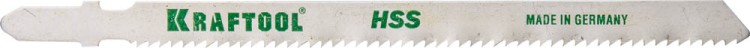 Полотна KRAFTOOL, T318B, для эл/лобзика, HSS, по металлу (2,5-6мм), EU-хвост., шаг 2мм, 110мм, 2шт,  ( 159552-2 )