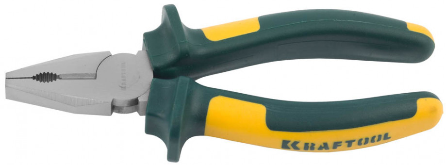 Плоскогубцы KRAFTOOL"KRAFT-MAX"комб,Cr-Mo,маслобензост двухкомп рукоятки,шарнирное соединение с повыш износост,160мм,  ( 22011-1-16 )