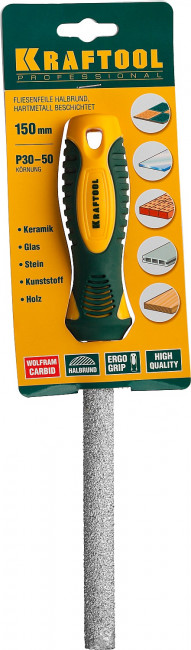 Напильник KRAFTOOL полукруглый с покрытием из карбида вольфрама, 150мм ,  ( 16082-15_z01 )