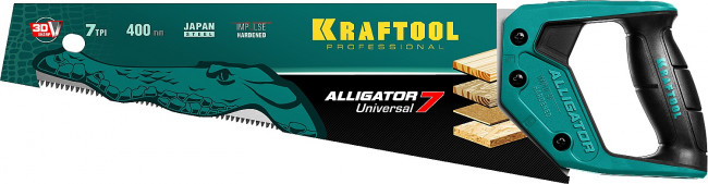 Ножовка универсальная "Alligator 7", 400 мм, 7 TPI 3D зуб, KRAFTOOL ( 15004-40_z01 )