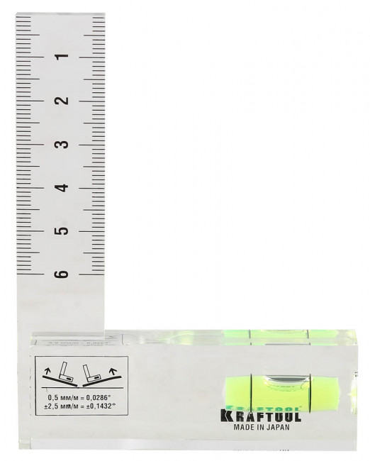 Угольник-уровень KRAFTOOL "PRO" "CRYSTAL", 1 ампула, шкала 60мм,  ( 1-34867 ) Угольник-уровень KRAFTOOL "PRO" "CRYSTAL", 1 ампула, шкала 60мм,  ( 1-34867 )