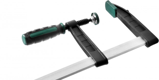 Струбцина, KRAFTOOL 32011-120-1000, тип "F", DIN 5117, двухкомпонентная ручка, 120х1000мм, ( 32011-120-1000 ) Струбцина, KRAFTOOL 32011-120-1000, тип "F", DIN 5117, двухкомпонентная ручка, 120х1000мм, ( 32011-120-1000 )