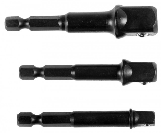Набор адаптеров KRAFTOOL "EXPERT" для торцовых головок 1/4", 1/2", 3/8", 65 мм, 3 предмета,  ( 26775-H3 )