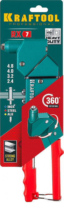 KRAFTOOL RX-7 поворотный заклепочник 360° KRAFTOOL RX-7 поворотный заклепочник 360°