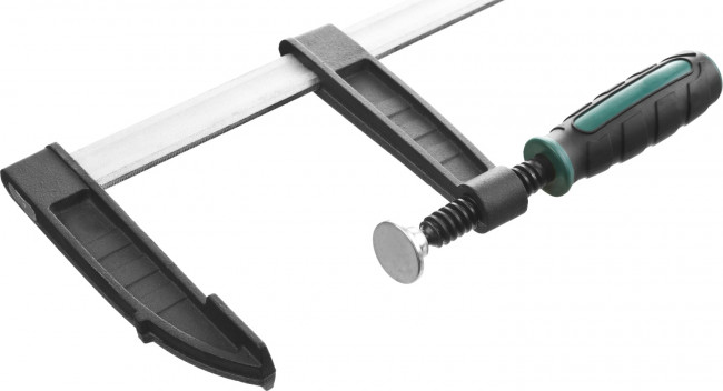 Струбцина, KRAFTOOL 32011-120-500, тип "F", DIN 5117, двухкомпонентная ручка, 120х500мм,  ( 32011-120-500 )