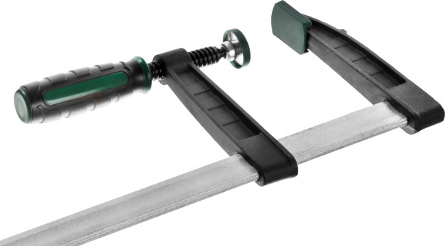 Струбцина, KRAFTOOL 32011-120-500, тип "F", DIN 5117, двухкомпонентная ручка, 120х500мм,  ( 32011-120-500 )