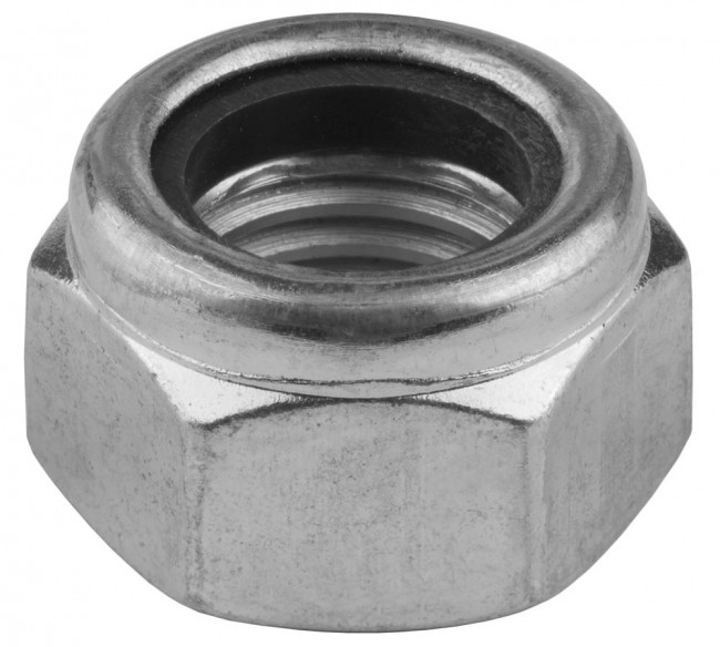 Гайка шестигранная, DIN 985, самостопорящаяся, с нейлоновым кольцом, M20, 50 шт, кл. пр. 8, оцинкованная, KRAFTOOL,  ( 303584-20 )