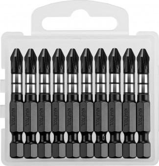 Биты KRAFTOOL Impact Pro, Philips, тип хвостовика E 1/4", PH2, 50мм, 10шт, в пластиковом боксе ( 26191-2-50-S10 ) Биты KRAFTOOL Impact Pro, Philips, тип хвостовика E 1/4", PH2, 50мм, 10шт, в пластиковом боксе ( 26191-2-50-S10 )