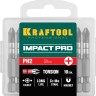 Биты KRAFTOOL Impact Pro, Philips, тип хвостовика E 1/4", PH2, 50мм, 10шт, в пластиковом боксе ( 26191-2-50-S10 )