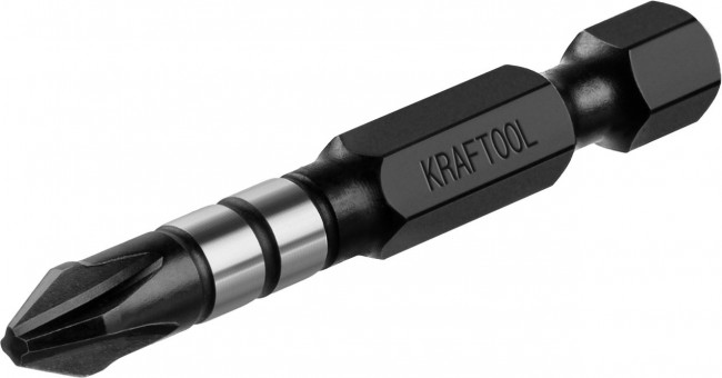 Биты KRAFTOOL Impact Pro, Philips, тип хвостовика E 1/4", PH2, 50мм, 2шт, на карточке ( 26191-2-50-S2 )