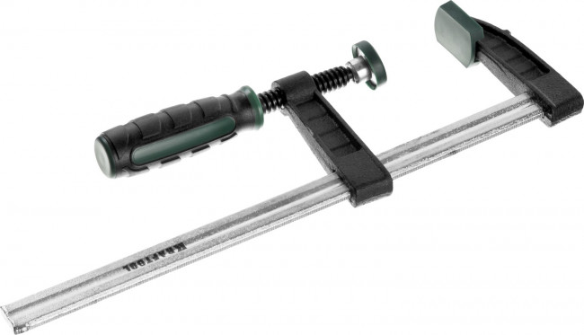 Струбцина, KRAFTOOL 32011-050-200, тип "F", DIN 5117, двухкомпонентная ручка, 50х200мм,  ( 32011-050-200 )