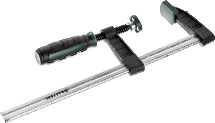 Струбцина, KRAFTOOL 32011-050-200, тип "F", DIN 5117, двухкомпонентная ручка, 50х200мм,  ( 32011-050-200 )