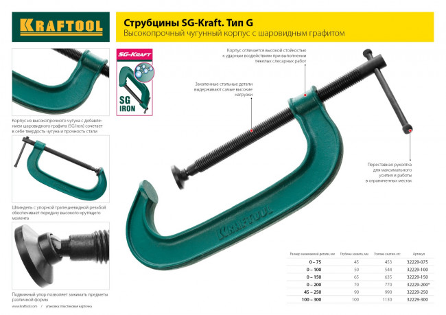 Струбцина, KRAFTOOL 32011-080-300, тип "F", DIN 5117, двухкомпонентная ручка, 80х300мм,  ( 32011-080-300 ) Струбцина, KRAFTOOL 32011-080-300, тип "F", DIN 5117, двухкомпонентная ручка, 80х300мм,  ( 32011-080-300 )