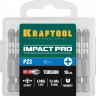 Биты KRAFTOOL Impact Pro, Pozidriv, тип хвостовика E 1/4", PZ3, 50мм, 10шт, в пластиковом боксе ( 26193-3-50-S10 )