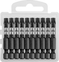 Биты KRAFTOOL Impact Pro, TORX, тип хвостовика E 1/4", TX30, 50мм, 10шт, в пластиковом боксе ( 26195-30-50-S10 )