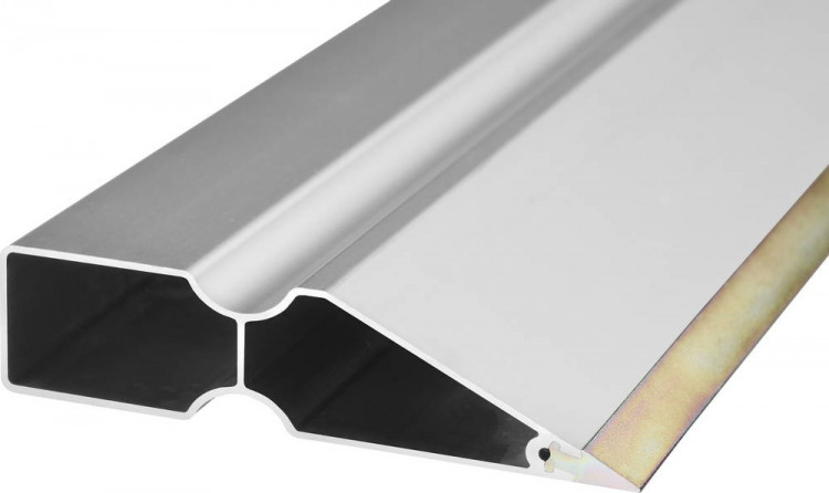 Правило "Bi-Metall" со стальной рабочей кромкой, KRAFTOOL, тип TRK-трапеция "DuoGrip", анодированный алюмин профиль, 1,5м, ( 10735-1.5 )