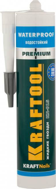 Клей монтажный KRAFTOOL KraftNails Premium KN-915, водостойкий с антисептиком, для ванн и душевых, 310мл  ,  ( 41345_z01 ) Клей монтажный KRAFTOOL KraftNails Premium KN-915, водостойкий с антисептиком, для ванн и душевых, 310мл  ,  ( 41345_z01 )