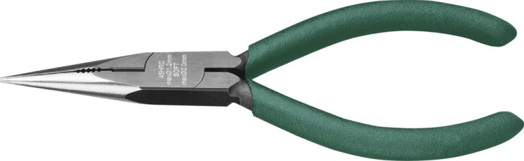 Тонкогубцы KRAFTOOL "KRAFT-MINI", обливные рукоятки, CrV сталь, 140мм  ,  ( 220017-3-14 )