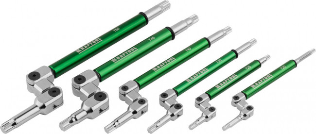 Набор ключей имбусовых KRAFTOOL "INDUSTRIE", Cr-Mo сталь(S2), шарнирная конструкция, TORX, 6шт, в чехле,  ( 27453-H6 )