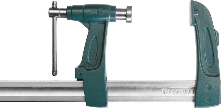 Струбцина KRAFTOOL тип "F", с мультипликаторной прижимной втулкой, 125х600 мм,  ( 32013-125-600 )