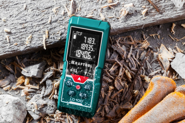 Дальномер "LD-100" лазерный, дальность 5см - 100м, точность 1,5 мм, KRAFTOOL,  ( 34765 )