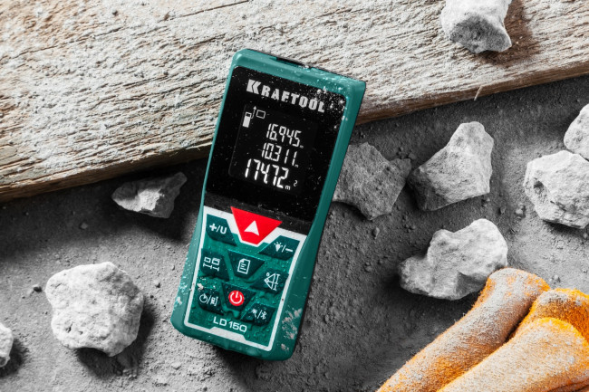Дальномер "LD-150" лазерный, дальность 5см - 150м, точность 1,5 мм, KRAFTOOL,  ( 34767 )