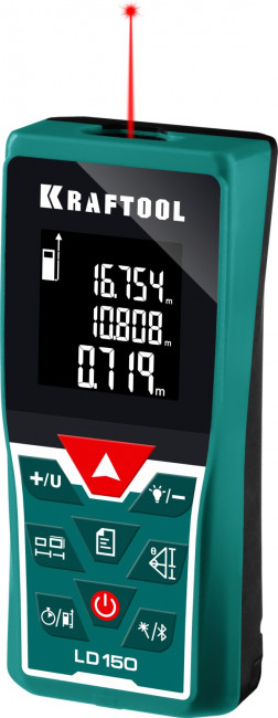 Дальномер "LD-150" лазерный, дальность 5см - 150м, точность 1,5 мм, KRAFTOOL,  ( 34767 )