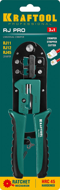 RJ-Pro кримпер универсальный, RJ45, RJ11/RJ12, KRAFTOOL