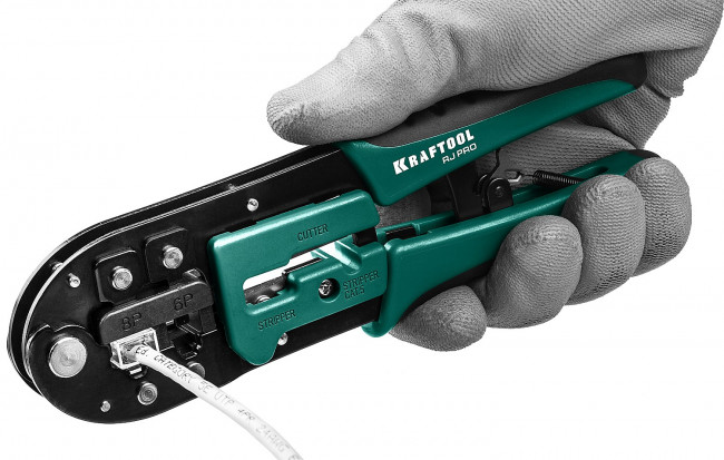 RJ-Pro кримпер универсальный, RJ45, RJ11/RJ12, KRAFTOOL