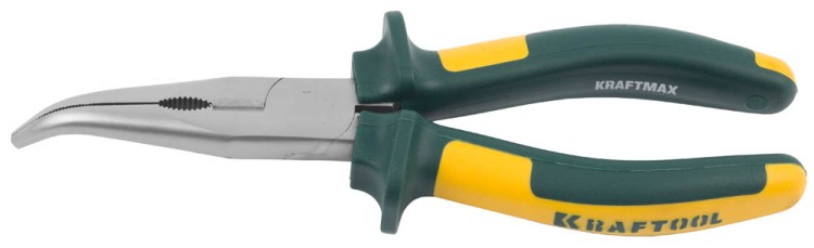 Тонкогубцы KRAFTOOL"KRAFT-MAX",изогнутые,Cr-Mo,маслобензост двухкомп рукоятки,шарнирное соединение с повыш износост,200мм  ,  ( 22011-4-20 )