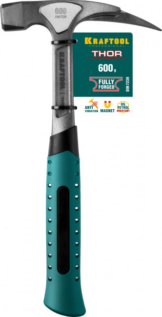 Молоток КРОВЕЛЬЩИКА "THOR" 600 г цельнокованый, с магнитом, KRAFTOOL, ( 20181 )