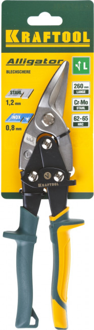 KRAFTOOL Ножницы по металлу Alligator, левые, Cr-Mo, 260 мм, ( 2328-L ) KRAFTOOL Ножницы по металлу Alligator, левые, Cr-Mo, 260 мм, ( 2328-L )