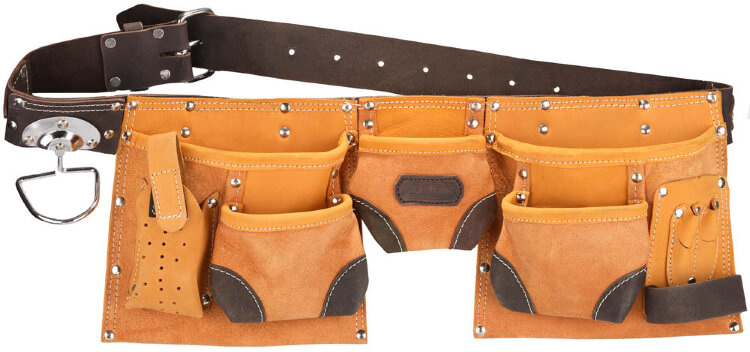 Пояс KRAFTOOL для инструментов, натуральная кожа, 9 карманов ,  ( 1-38520 )