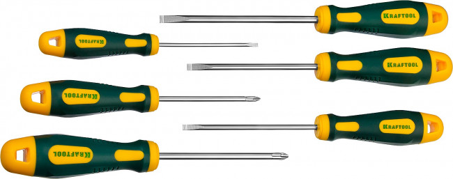 Набор отверток X-Drive, KRAFTOOL 250081-H6, Cr-Mo-V сталь, 6шт,  ( 250081-H6 )