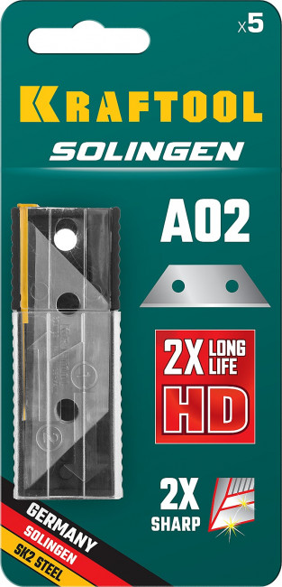 KRAFTOOL SOLINGEN А02 лезвия трапециевидные, 5 шт