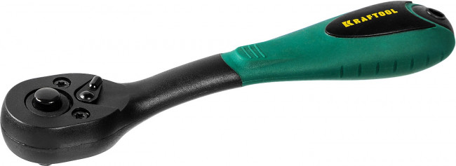 Трещотка для торцовых головок KRAFTOOL "EXPERT", Сr-V сталь, 72 зубца, пластиковое покрытие, 1/4"  ,  ( 27796-1/4_z02 )