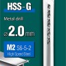 KRAFTOOL HSS-G 2.0 х49мм, Сверло по металлу HSS-G, сталь М2(S6-5-2) ( 29651-2 )