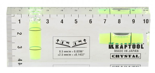 Уровень KRAFTOOL "PRO" "CRYSTAL" 2 ампулы, 40х100мм ,  ( 1-34865-040 ) Уровень KRAFTOOL "PRO" "CRYSTAL" 2 ампулы, 40х100мм ,  ( 1-34865-040 )