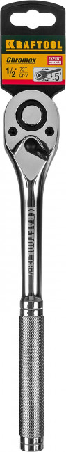 Трещотка для торцовых головок KRAFTOOL "EXPERT", Сr-V сталь, 72 зубца, цельнометаллическая, 1/2",  ( 27793-1/2_z02 )