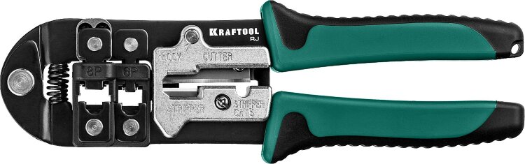RJ  кримпер универсальный, RJ45, RJ11/RJ12, KRAFTOOL ( 22699 )