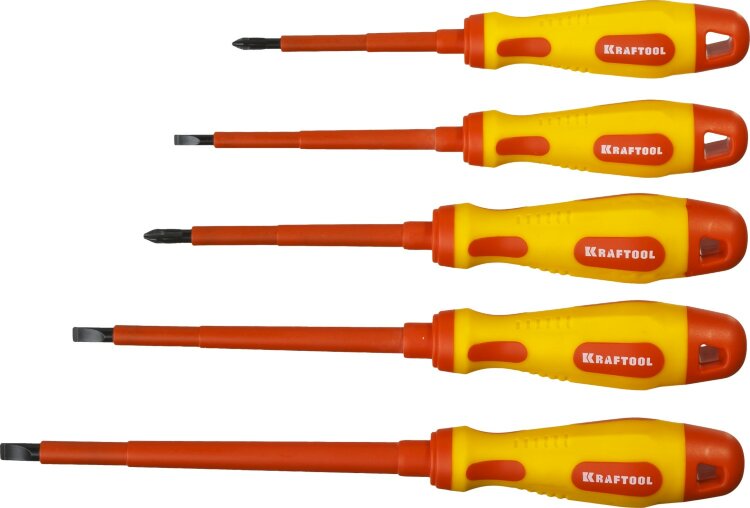 Набор отверток "Х-Drive ELECTRO", Cr-Mo-V сталь, SL: 2.5, 4, 5.5, 6.5, PH: № 1, № 2, 6 предм, KRAFTOOL,  ( 250088-H6 )
